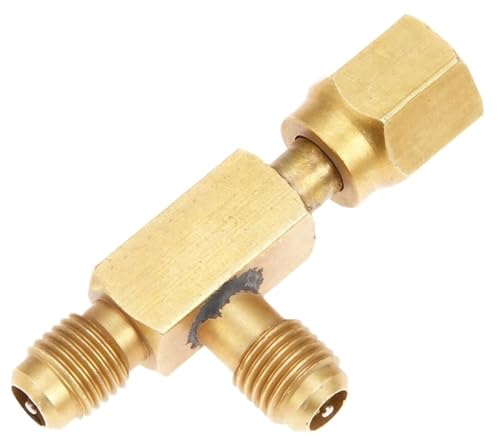 RJQCUASF Fluoride Tee Adapter Refrigeration Tool Air Conditioning Safety Valve Fitting 1/4
