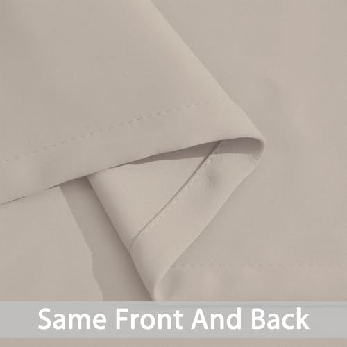Yakamok Blackout Curtains Room Darkening Thermal Insulated Window Panels,Solid Grommet Top Drapes for Bedroom/Living Room(42Wx72L, Natural, 2 Panels)