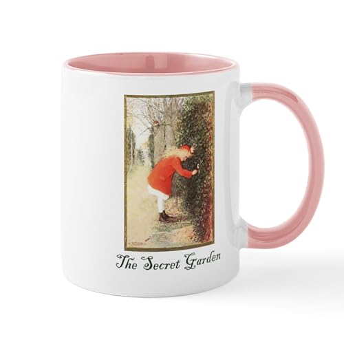 Taza de cerámica 11 oz blanco interior rosa miniatura 1