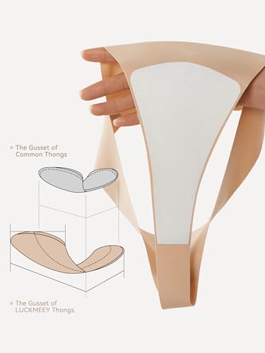Image of LUCKMEEY Seamless Thongs for Women No Show Thong Panties for Women No Line G-String Thongs Sexy Shapewear Underwear Pack