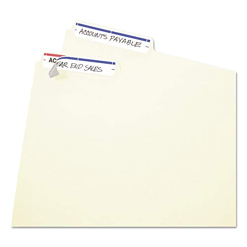 Print Or Write File Folder Labels, 11/16 X 3 7/16, White/Dark Blue Bar, 252/Pack #TOP1