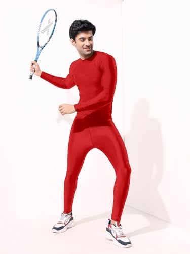 Image of LYCOT Men's Polyester Compression Full Pant /Tights /Legging for Gym Fitness, Running, Cycling, Yoga Fit Multi Sports, Cricket, Football, Badminton, & Other Outdoor Wear