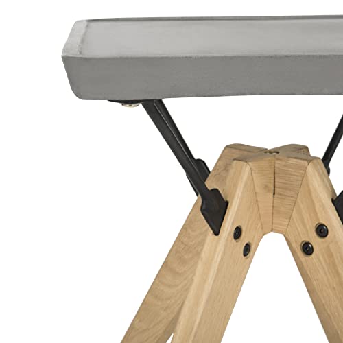 Safavieh Outdoor Collection Marcio Modern Dark Grey Concrete Side Table (Fully Assembled) #TOP4