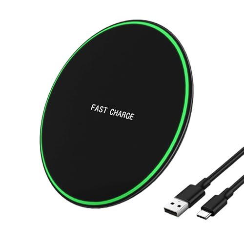 Chargeur Induction-Chargeur sans Fil Ultra-15W QI - Chargeurs à Induction pour Téléphones Portables- Compatible Tous Téléphones avec Charge sans Fil Qi - Inclut Câble Type-C- Adaptateur Non Fourni