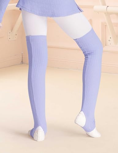 Image of Girls Leg Warmer Knitted Workout Socks for Ballet, Athletic Legsleeve for Dance Warm up