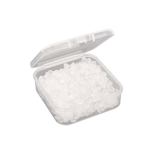 Amcbkyea Lot de 600 attaches de sécurité pour boucles d'oreilles en caoutchouc transparent, fermetures à bille hypoallergéniques pour clous, crochets et...