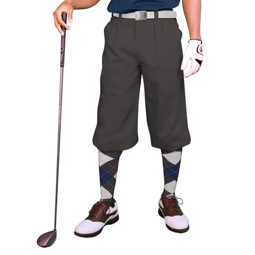 Golf Knickers Charcoal Microfiber (Plus Fours) for Men - 60