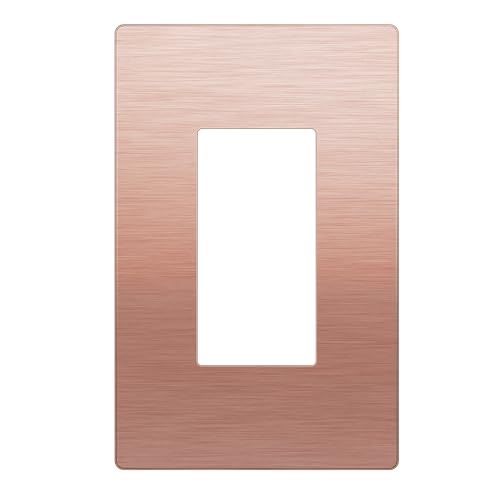 Image of LIDER Screwless Metal-Surface Wall Plate, Decorator Switch Cover, Temperature and Impact Resistant, Modern Upgrade, Mid-Size 1-Gang 4.88 inch x 3.11 inch, UL Listed, Stainless Steel, Brushed Rose Gold