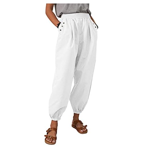 Dam fritidsbyxor pumpbyxor vida byxor dragsko plisserade sömmar med ficka elastiskt band strandbyxor avslappnade mjuka harembyxor yogabyxor casual byxor styrbyxor