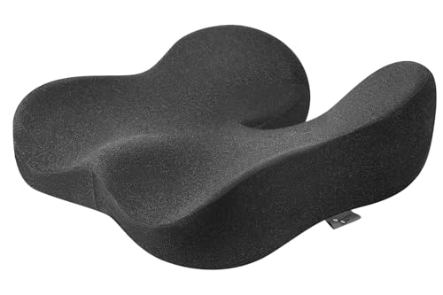 Seat Cushion, Wide & Soft Support Memory Foam Cushion for Office Chair, Desk Chair, Car Seat, Airplane, Ergonomic Sciatica, Hip & Tailbone Pain Relief Cushion for Long Sitting