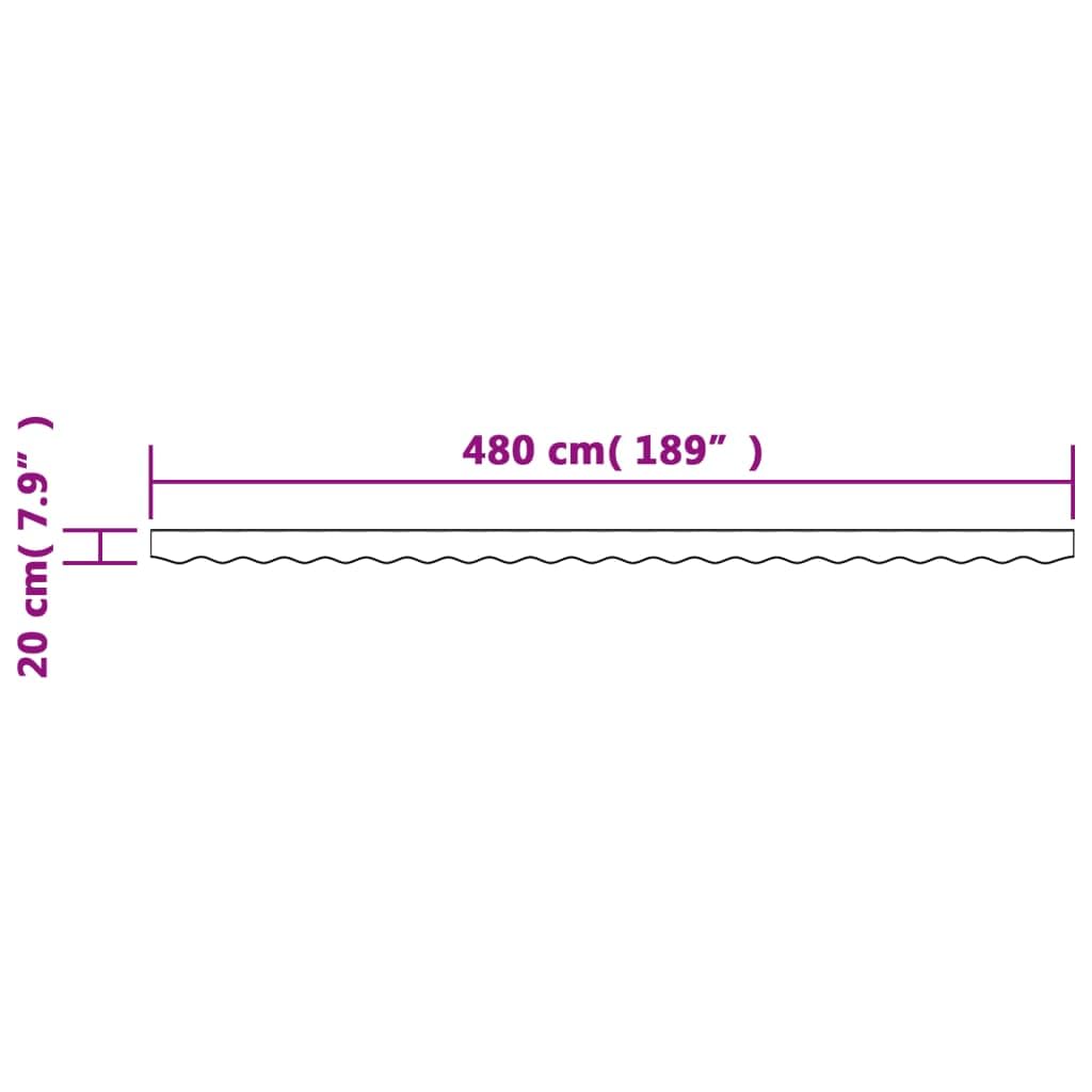 vidaXL Tissu de remplacement de cantonnière d’auvent rayure crème 5 m, dessus de store de remplacement, parasol de patio,, auvent de jardin