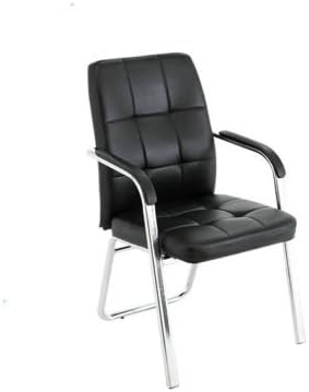 Deluxe Quality Leather Office/Home Computer Chair Black Strong Metal Heavy Duty Fixed Solid Simple Rest chair