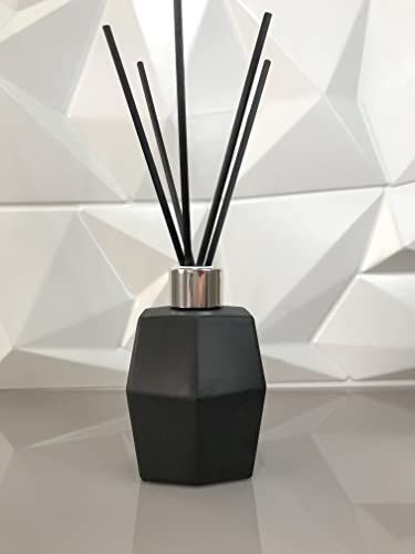 Frasco De Vidro Difusor Diamante 250 Ml Varetas De Algodão (PRETO)