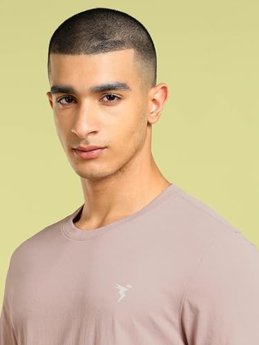 Image of TECHNOSPORT Men's Slim Fit Full Sleeve Crew Neck T-Shirt, COTFLEX Quick Dry Moisture Wicking Stretchable Sports Gym and Casual Wear
