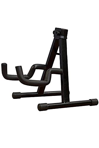 Image of Nilapro- Adjustable Folding Guitar Stand, A-shape, Fully Assembled - For School Music Program, Concerts & Multiple Users, Black.