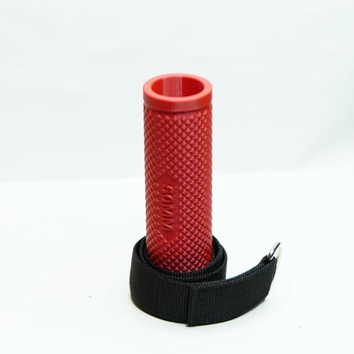 Image of Armwrestling Multispinner Training Handle with Strap, Red Textured Grip (50 mm)