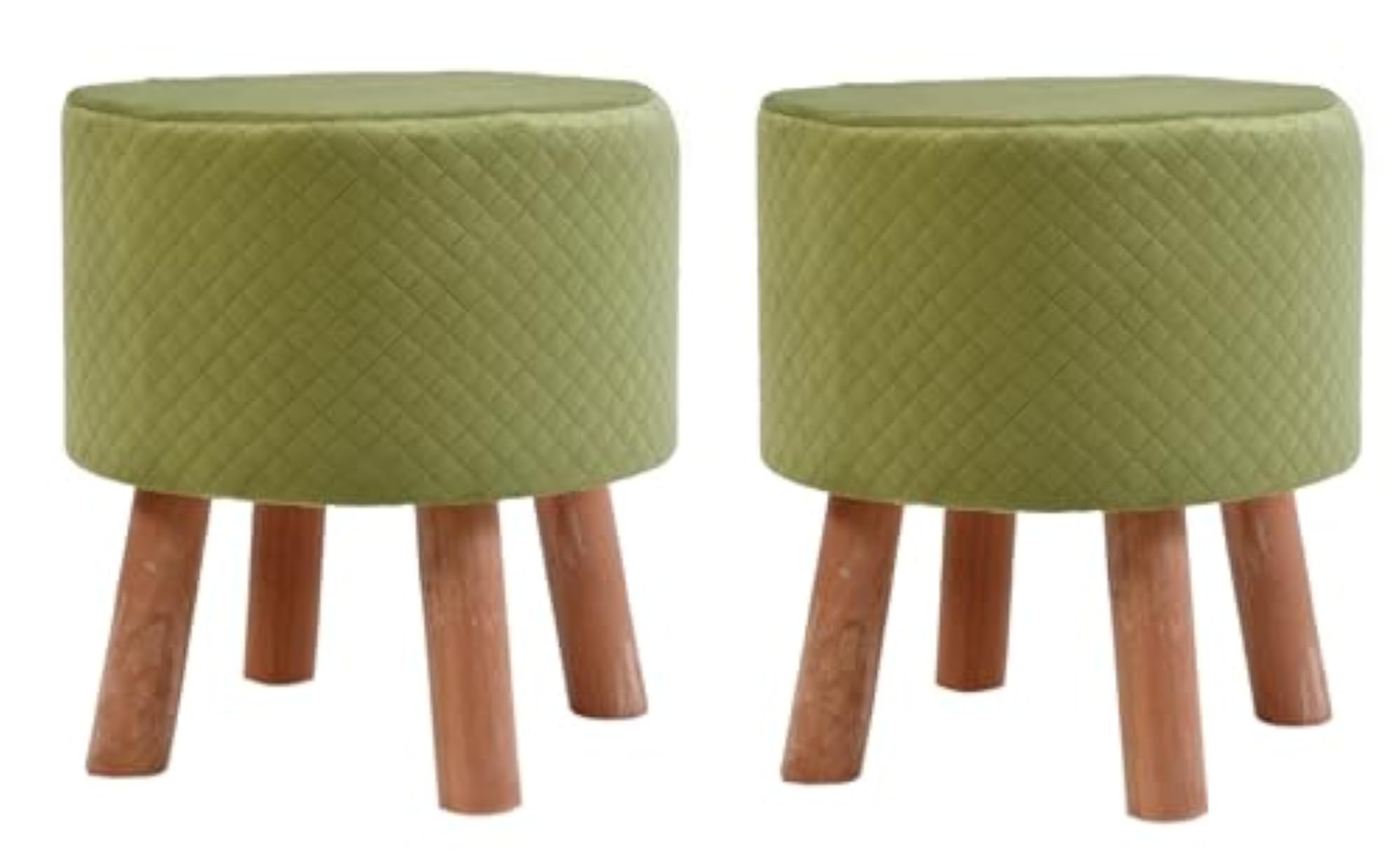 Diamond Quilted Foam Cushioned Pouffe for Living Room