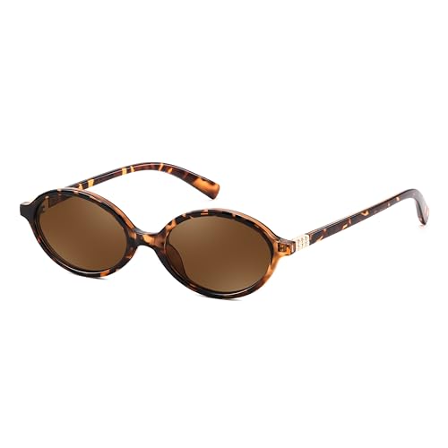 FEISEDY Vintage Oval Sunglasses for Women Men 90s Narrow Lightweight Shades Y2k Trendy Sunnies B1159