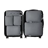 6点セット大容量収納バッグ、折りたたみ式収納衣類靴下着トラベルバッグ、収納バッグ、旅行用荷物仕上げバッグ、メイクアップ収納バッグ、丈夫で丈夫、旅行用(グレー)