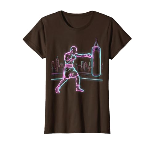 NYC Rooftop Boxing Gym T-Shirt Women Brown Large