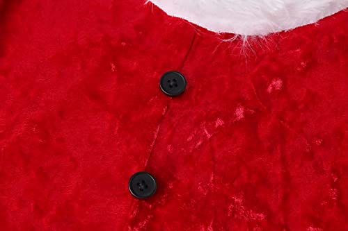 Getyothtop Girls Christmas Costume Little Girls Santa Suit Dress Outfit For Kids Xmas Cosplay Party (Red, 4-5 Years) #TOP3