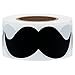 Hybsk 8cm x 4cm Black Mustache Stickers - Moustache Party Favors Total 200 Per Roll