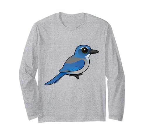 Cute Cartoon Woodhouse's Scrub-Jay Corvid Birdorable Bird Long Sleeve T-Shirt