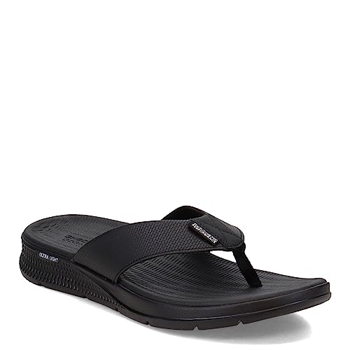 Skechers GO CONSISTENT SANDAL SYNTHWAVE, Chanclas Hombre, Negro (Black), 44.5 EU