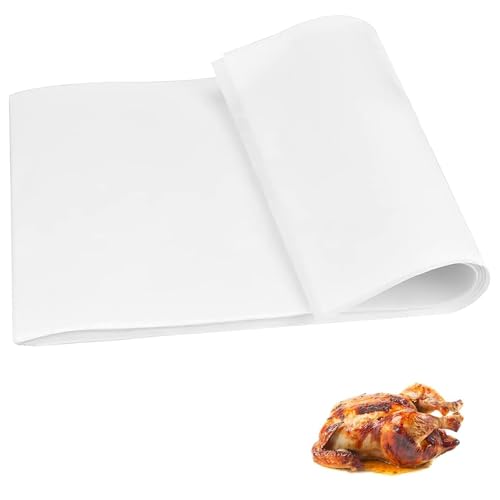 Eastrise 100 PCS Baking Paper Unbleached Parchment Paper for Baking Precut Non Stick Greaseproof Sheets for Baking Cooking Grilling Air Fryer Steaming Burger Baking (White/8x12in)