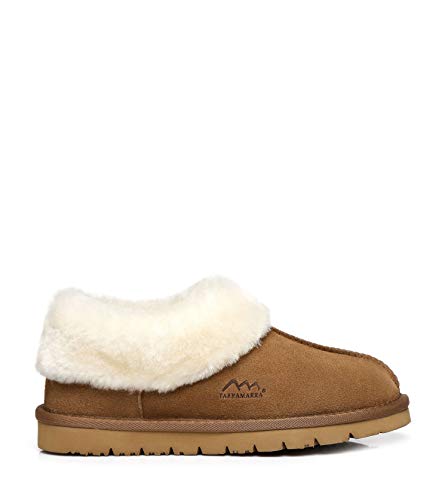 Tarramarra Homey Sheepskin Slippers, Unisex Genuine Australian Sheepskin Slippers Comfy Pull-On House Shoes For Indoor And Outdoor Use Chestnut Women's 8 #TOP1