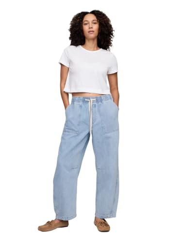 GAP Women's Pull-on Barrel Denim Jean