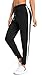 BENNIES Jogginghose Damen Lang Sporthose Frauen Damenhose mit Gummizug Warme Freizeithose Relaxhose Trainingshose Sportbekleidung Yoga Hose Sweatpants mit Streifen für Sport Freizeit Schwarz 5XL