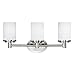 Maxim 9053SWSN Cylinder Satin White Glass Bath Vanity Wall Mount, 3-Light 180 Total Watts, 10" H x 21" W, Satin Nickel