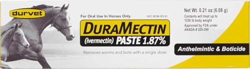 DuraMectin Ivermectin Paste 1.87% Horse Wormer 1 Tube (for Horses only)