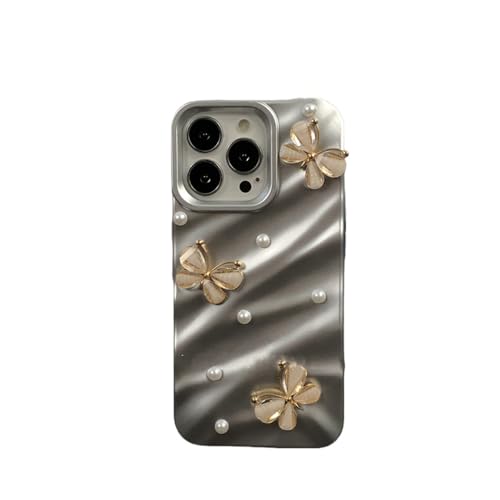 Coque iPhone 14 Pro antichoc souple cœur et papillon