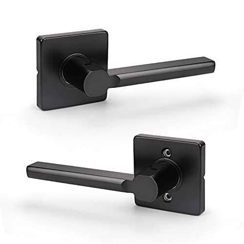 ❤ Crazy Deals KNOBWELL 6 Pack Modern Square Passage Door Lever/Door Handle Keyless, Hall or Closet Lever Black Finish, Door Knobs Reversible for Right or Left Side Exclusive Discount 60% Price KNOBWELL 6 Pack Modern Square Passage Door Lever/Door Handle Keyless, Hall or Closet Lever Black Finish, Door Knobs Reversible for Right or Left Side
