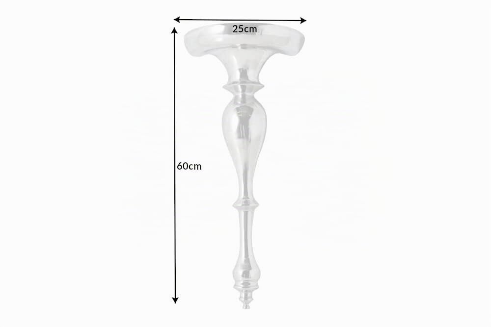 invicta INTERIOR Design Wandkonsole Scala Alu 60 cm Barock Beistelltisch silberfarbig Wanddekoration Tisch zur Wandmontage