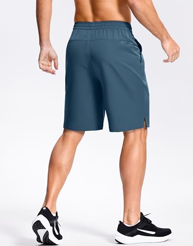 Image of GGJ Men's Lightweight Athletic Shorts with 2 Zipper Pockets 7 inch /9 inch /5 inch Gym Workout Running Quick Dry Tennis Shorts for Men