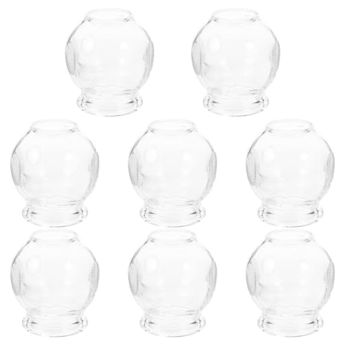 TOPPERFUN Lot de 8 Ventouses en Verre Antitraces Poignées Confortables Ventouses du Dos Bras à Domicile