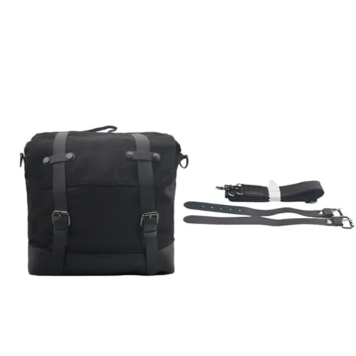 オートバシートバッグ レトロバイクサドルバッグ 防水サイドバッグ 大容量サドルバッグ キャンバス バックパック ヴィンテージ バイク用 シートバッグ(Black 2)