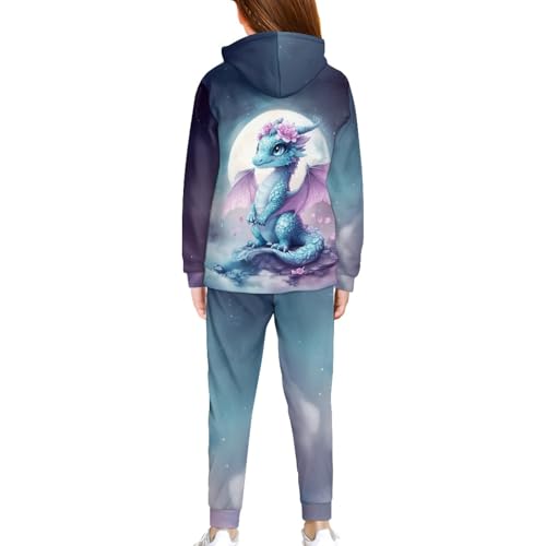 Girls Athletic Hoodie Set Size 4-12 Soft Kids Sweatsuit Sets 2025 Fall Long Sleeve Sweatshirt Jogger Pant Set2