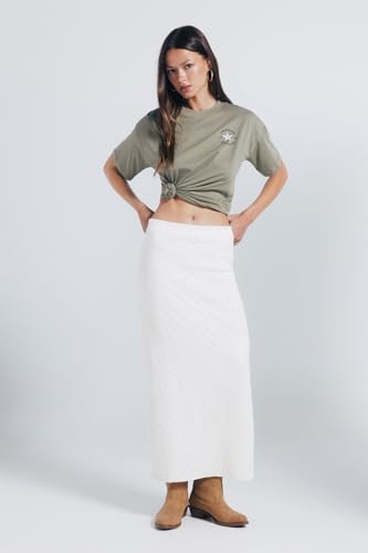 Springfield Short Sleeve T-Shirt with Graphic Front Back Camiseta De Manga Corta, Caqui, S Mujer