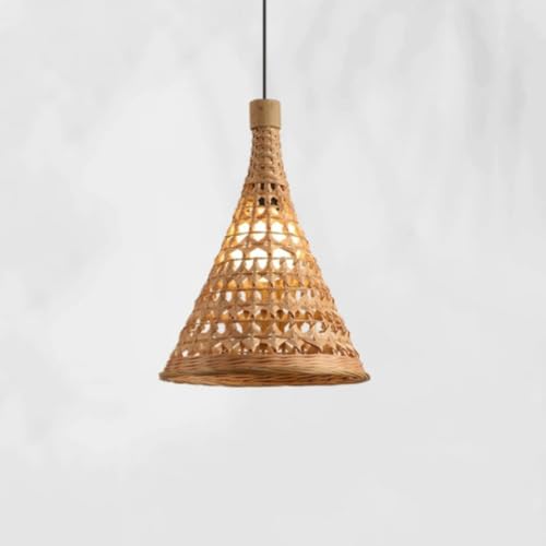 Lámpara colgante de bambú hueca para iluminar cocinas oscuras con estilo