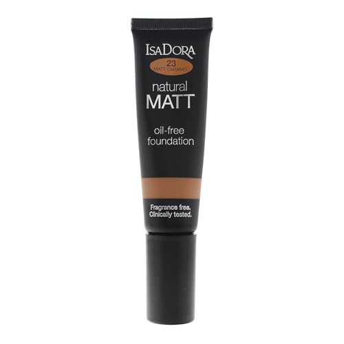 Isadora Base de maquillaje natural mate sin aceite 23 caramelo, 35 ml