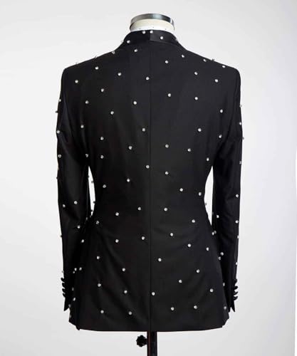 Men's Uniform Diamond Blazer Notch Lapel One Button Speech Suit Jacket Wedding2