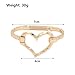 GIGB PBDK Chunky Silver Large Heart Bracelet for Women Fashion Adjustable Hammered Love Statement Bangles Simple Heart Bracelets Valentines Gift Unique Jewelry (Gold)
