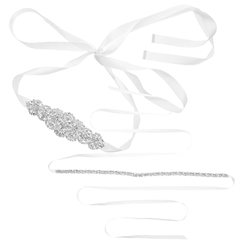 Ceinture de mariée strass lot de 2 appliques pour robe de soirée