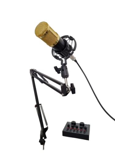 Kit Microfone Condensador BM800 C/ Mesa V8 e Adaptador de Áudio