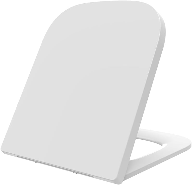 Mass Dynamic Soft Close Square Toilet Seat White, One Button Quick