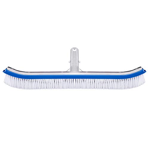 Pool Brush, 17\" Pool Algae Brush Head with Aluminum Back and PVC Bristles, Pool Broom Brushes for Cleaning Swimming Pool Tile Wall and Above Ground Pool (No Pole Included)